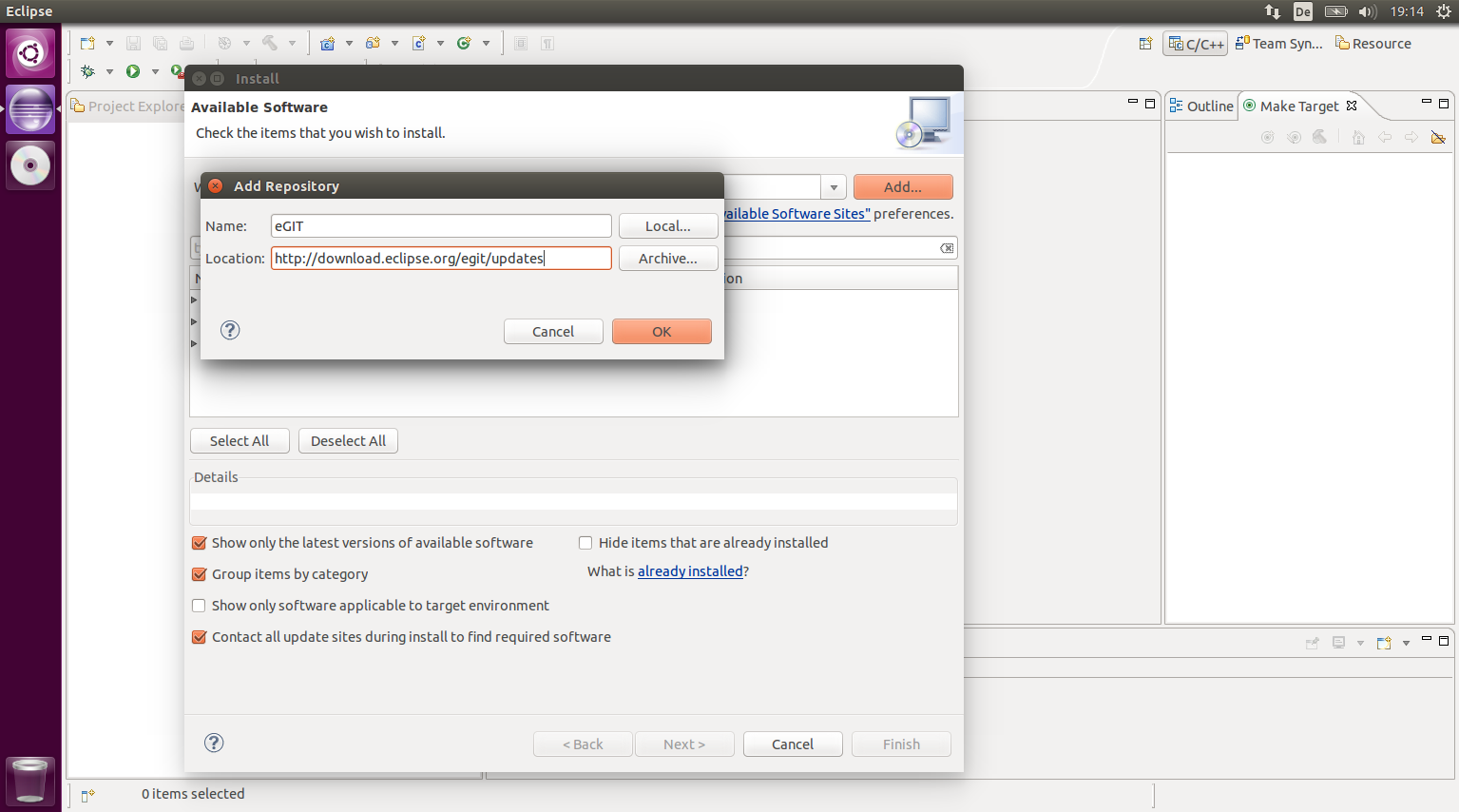 Installing git in eclipse