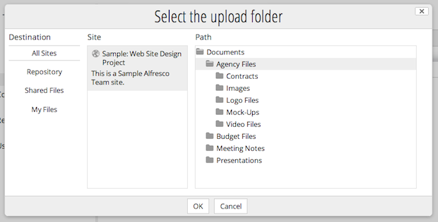 Uploader-plus: choosing an upload folder